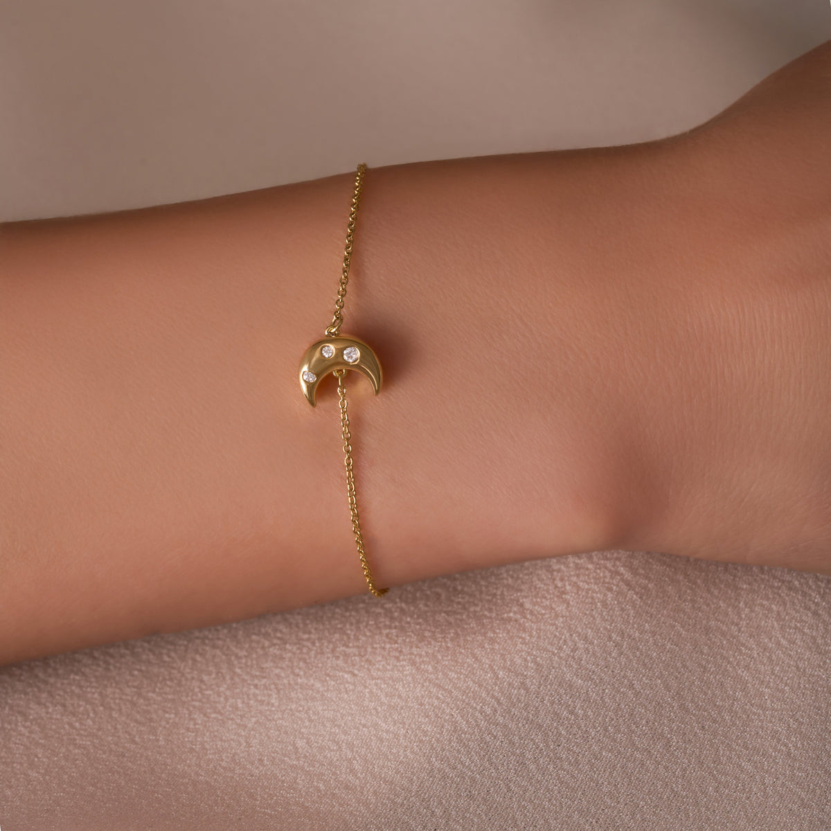 Diamond Bubble Moon Bracelet