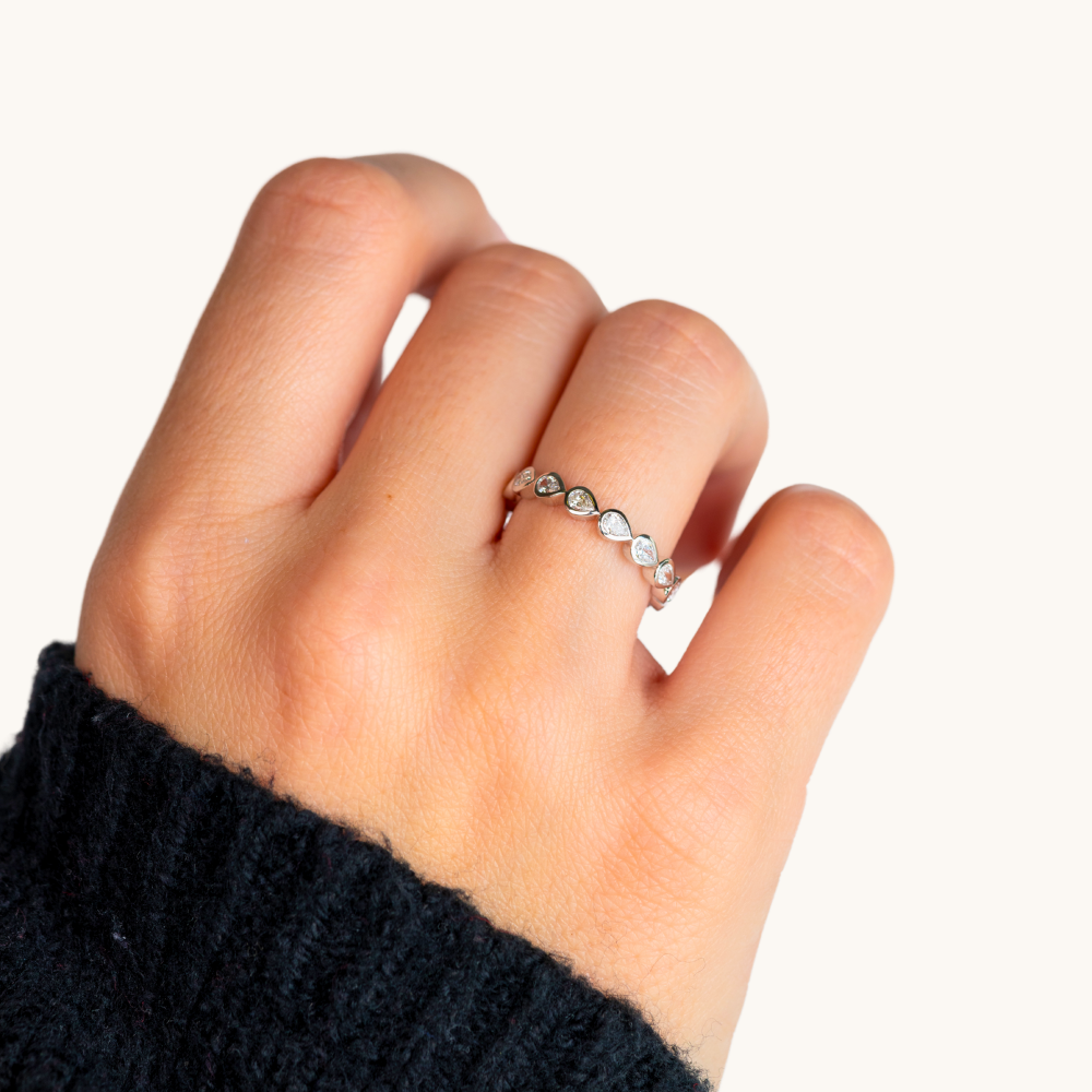 Pear Lab Diamond East-West Bezel Eternity Band - Happy Jewelers Fine Jewelry Lifetime Warranty