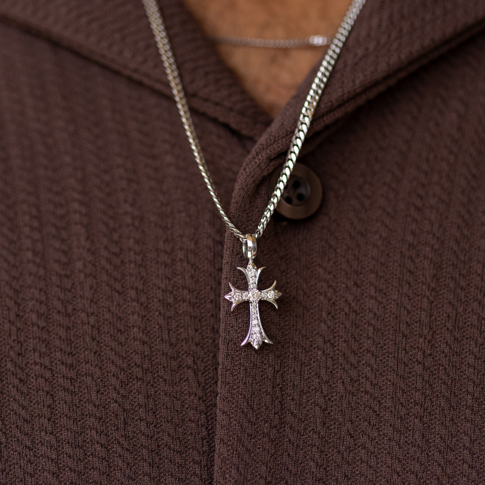 Cathedral Diamond Cross Pendant
