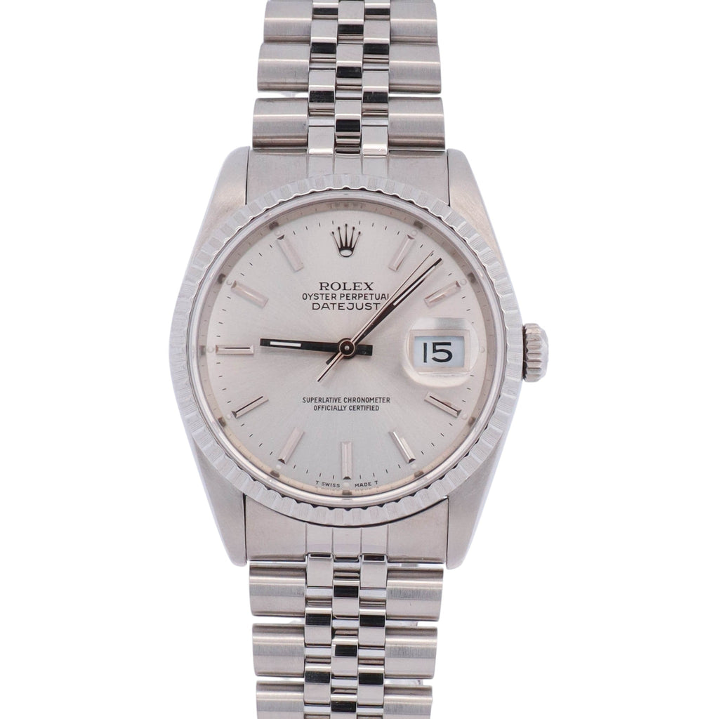 Rolex Datejust 36mm Silver Dial Watch Ref# 16220