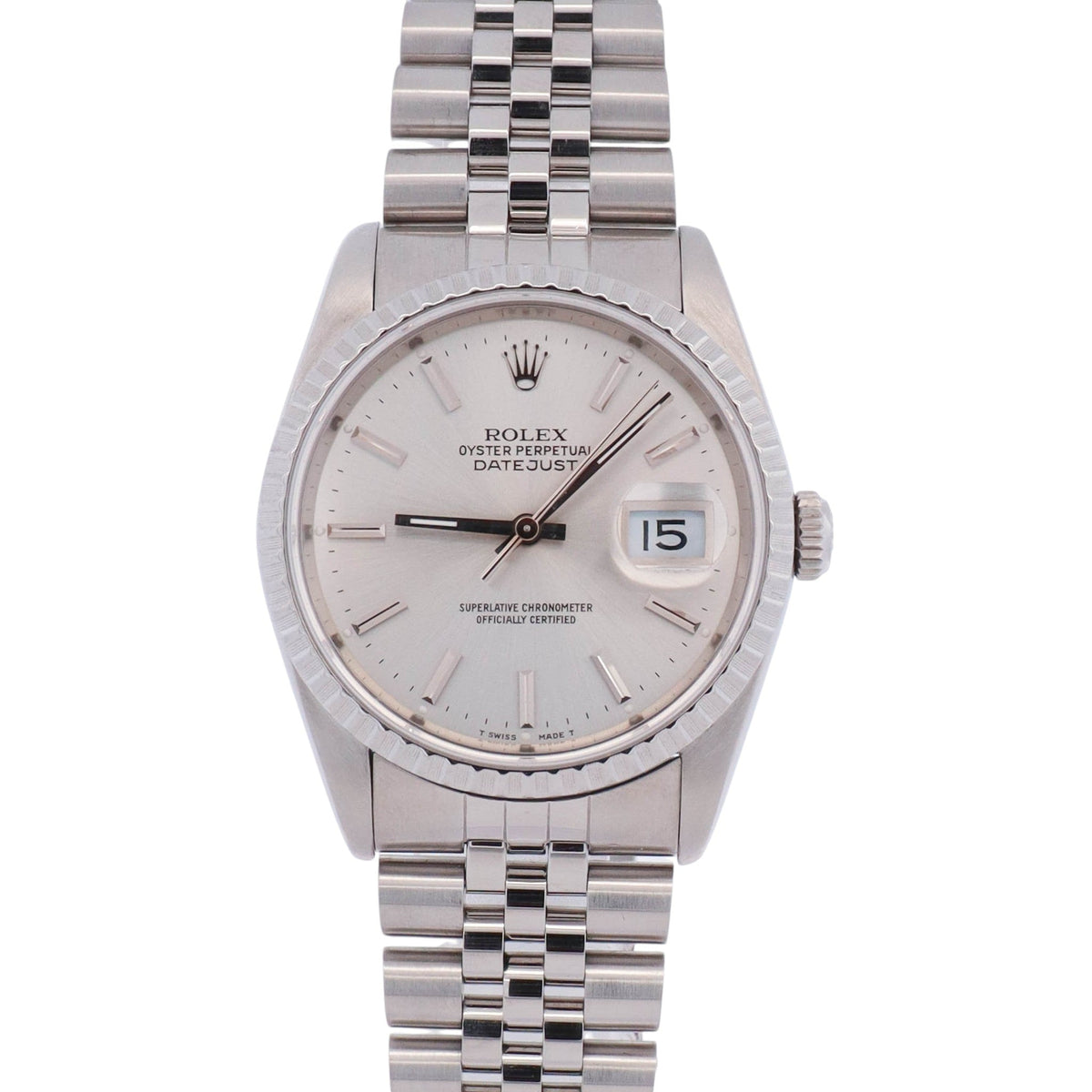 Rolex Datejust 36mm Silver Dial Watch Ref# 16220