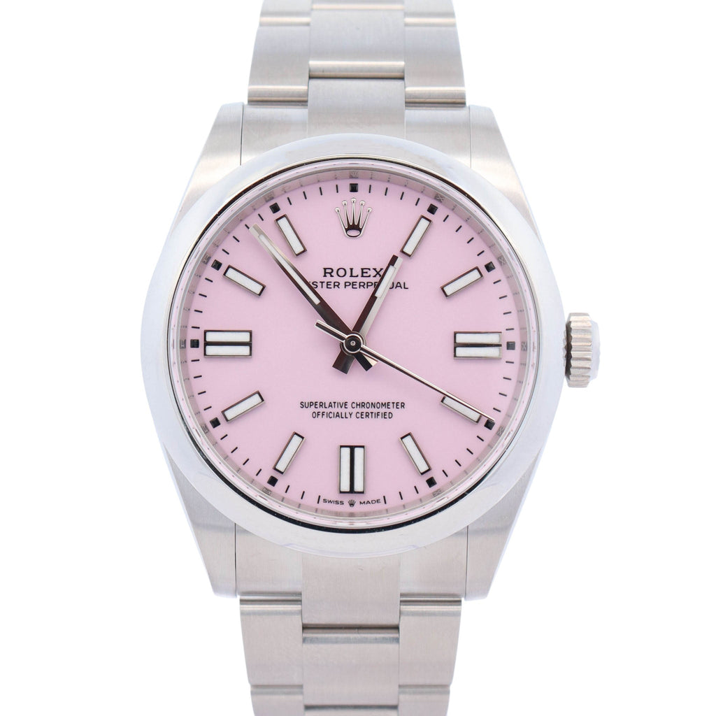 Rolex Oyster Perpetual 41mm Pink Dial Watch Ref# 134300