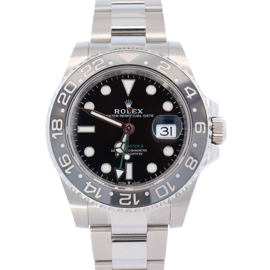 Rolex GMT-Master II 40mm Black Dial Watch Ref# 126710GRNR