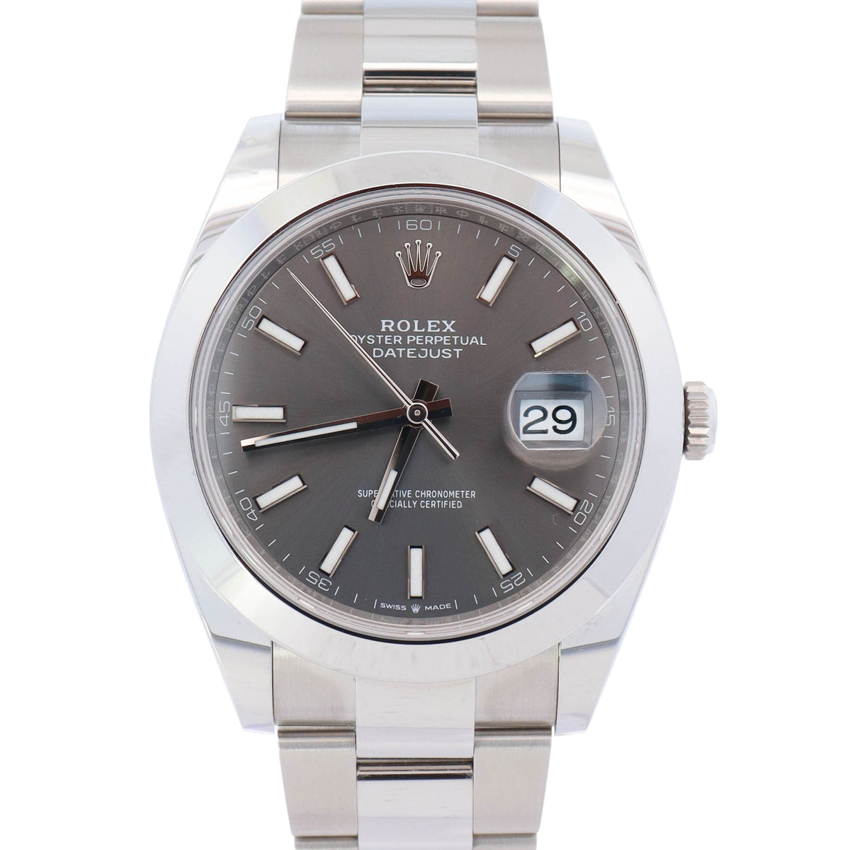 Rolex Datejust 41mm Rhodium Dial Watch Ref# 126300