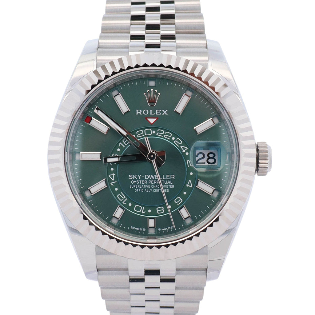 Rolex Sky-Dweller 42mm Green Dial Watch Ref# 336934