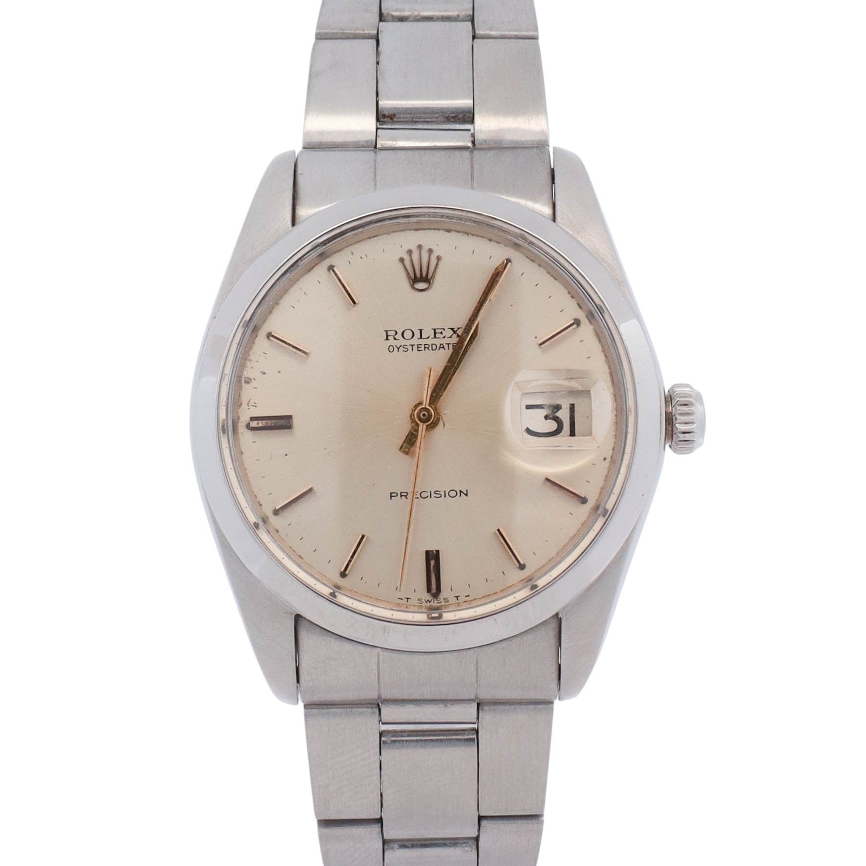 Rolex Oysterdate 34mm Silver Dial Watch Ref# 6694