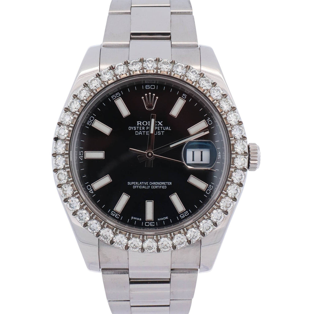 Rolex Datejust 41mm Black Dial Watch Ref# 116300
