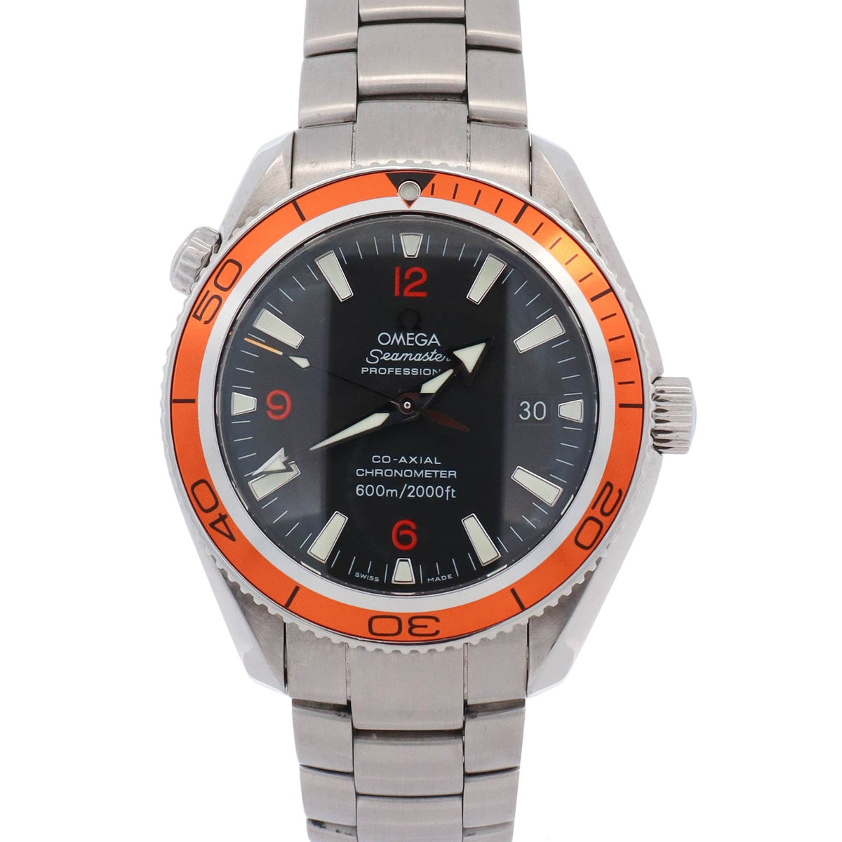 Omega Seamaster Planet Ocean Stainless Steel 42mm Black Stick Dial Watch Ref# 2209.50.00