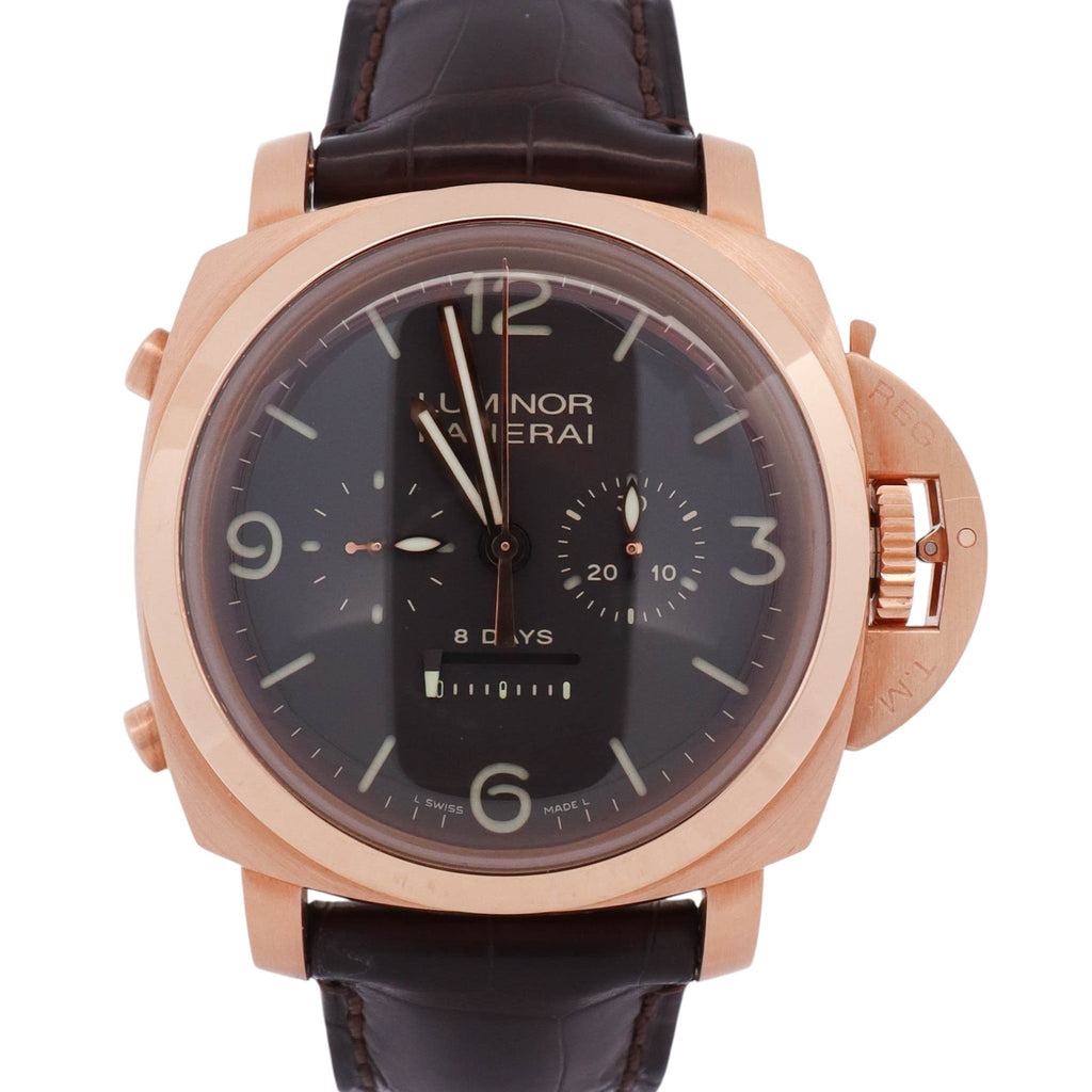 Panerai Luminor 1950 8 Days Rattrapante 47mm Brown Dial Watch Watch Ref# PAM00319