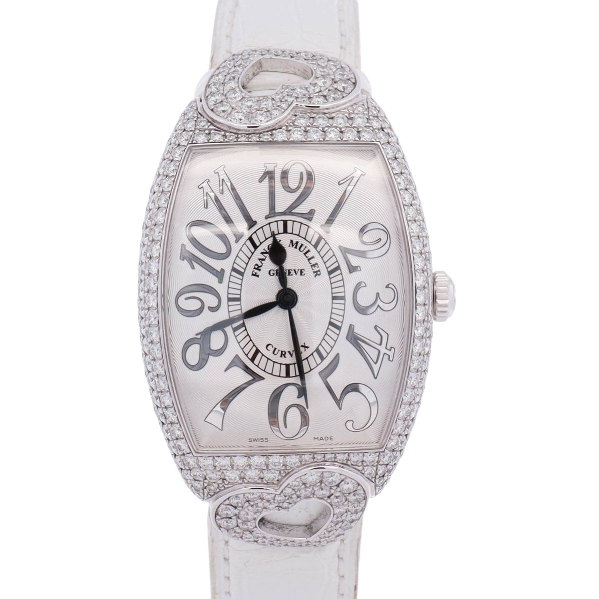 Franck Muller Cintrée Curvex 31 mm × 43 mm Silver Arabic Dial Watch Ref# 2852 SC RELIEF HJ
