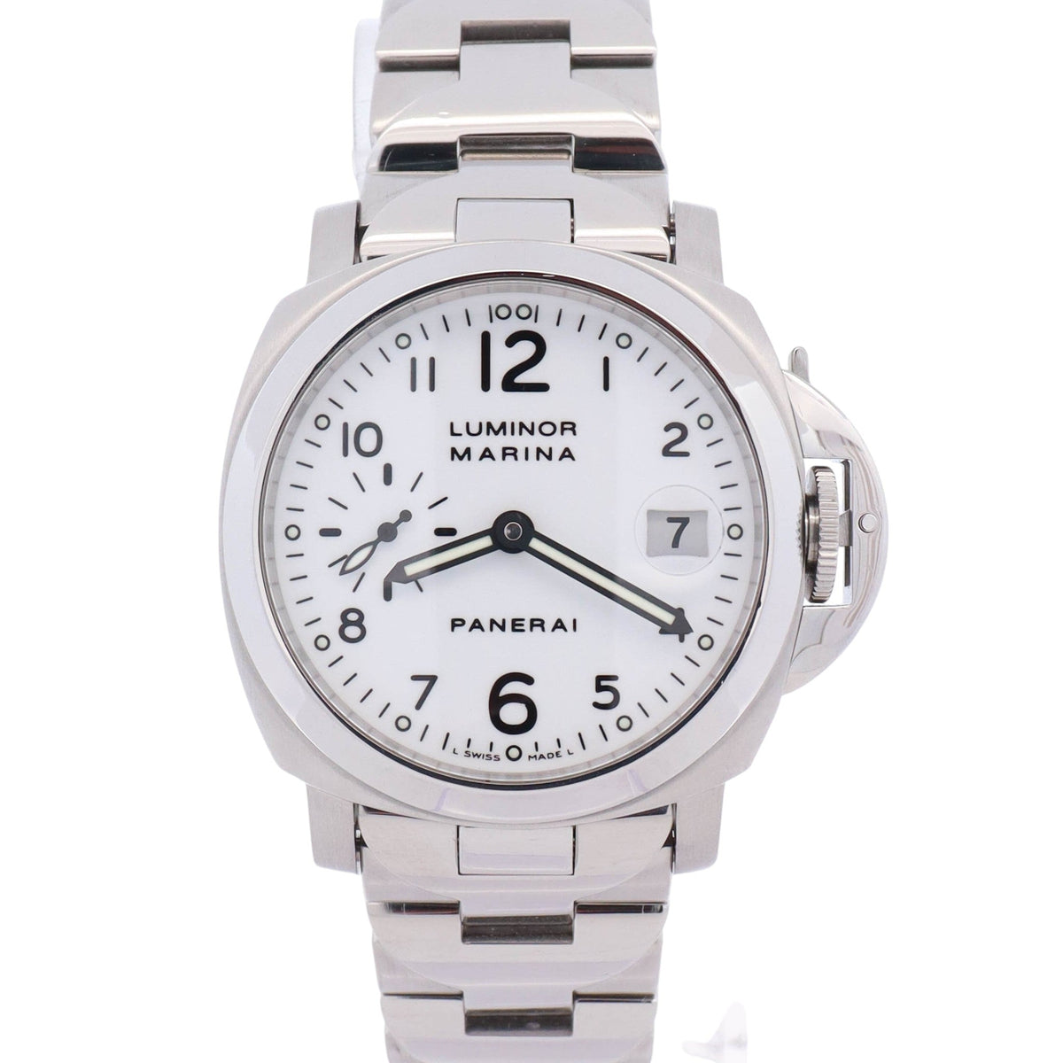 Panerai Luminor 40mm White Dial Watch Ref# PAM0051