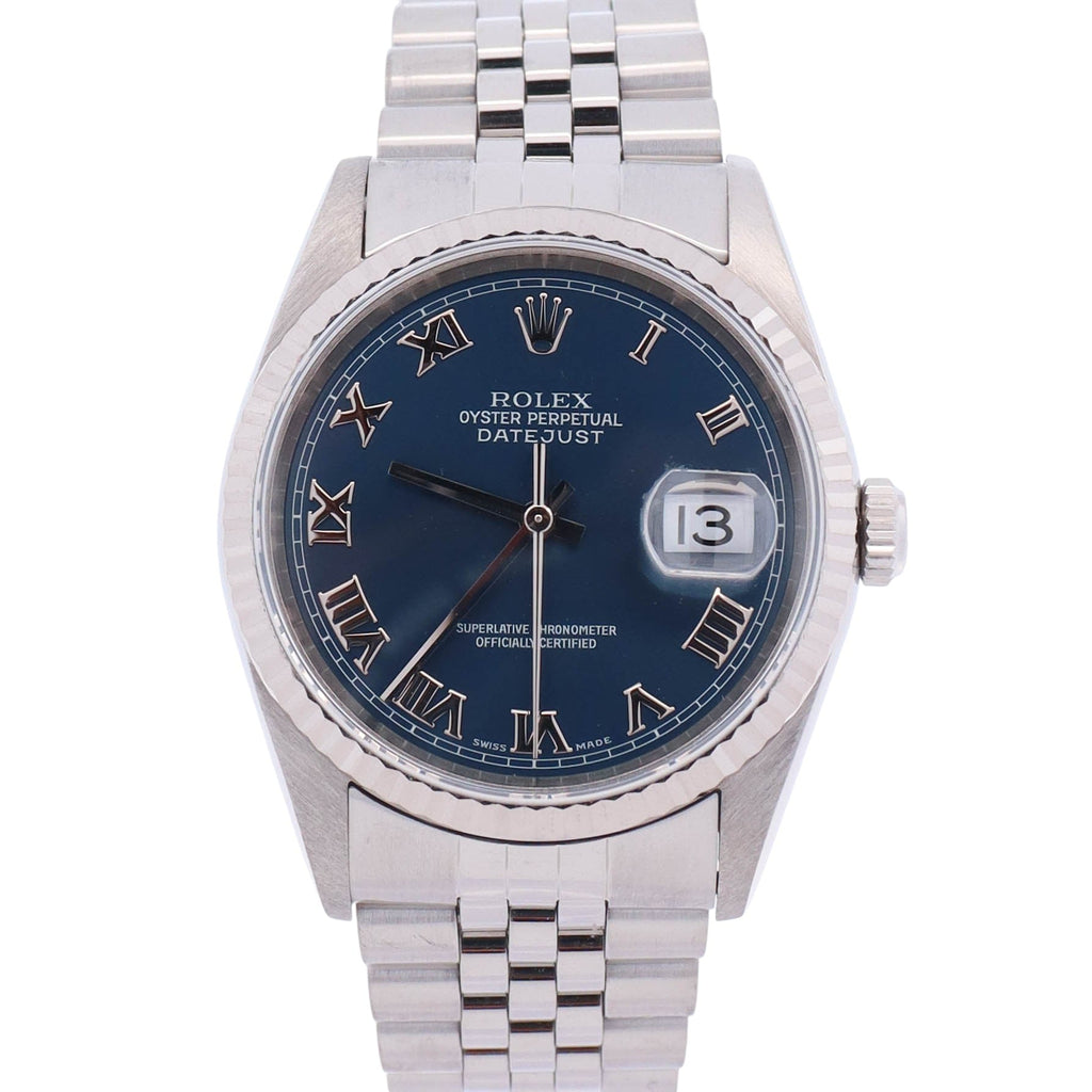 Rolex Datejust 36mm Blue Dial Watch Ref# 16234