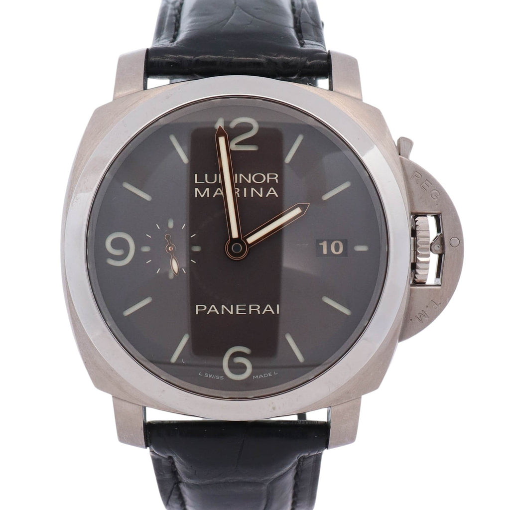 Panerai Luminor 1950 Marina 3 Days 44mm Brown Dial Watch Ref# PAM00351