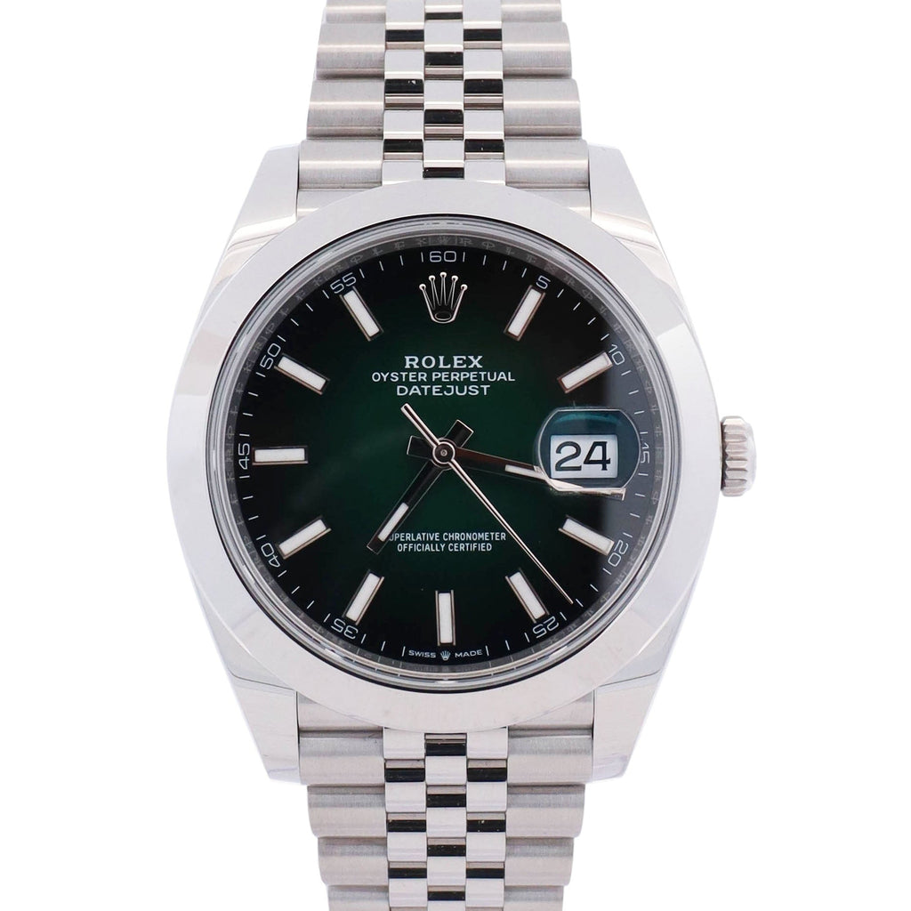 Rolex Datejust 41mm Green Ombre Dial Watch Ref# 126300