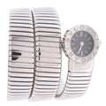 Bvlgari Sepenti Tubogas 19mm Black Dial Watch Ref# BB191TS