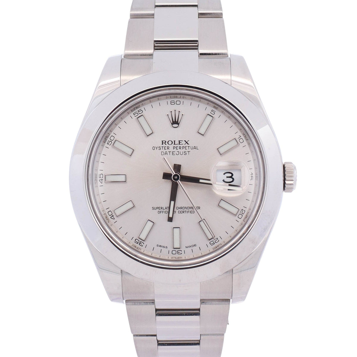 Rolex Datejust 41mm Silver Dial Watch Ref# 116300