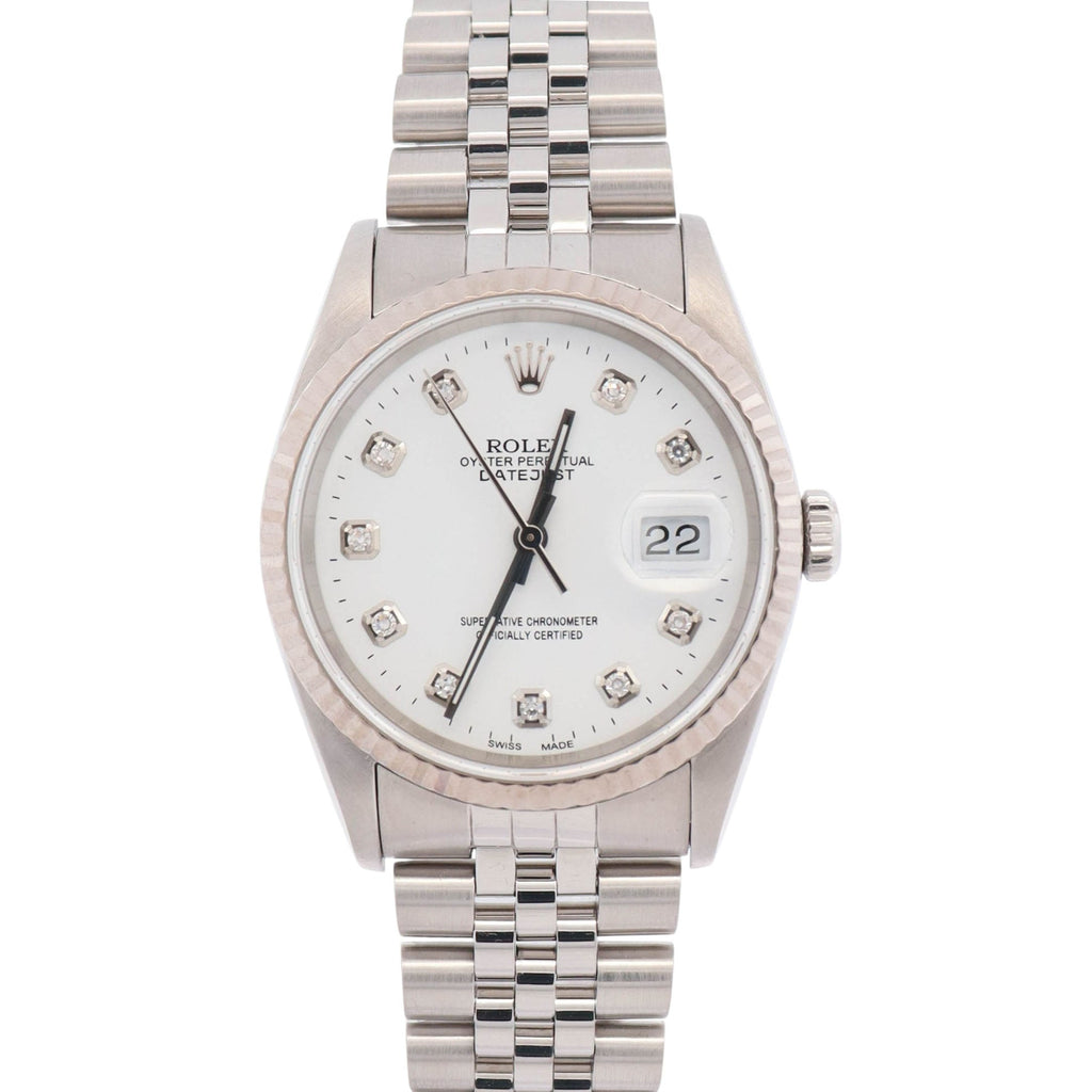 Rolex Datejust 36mm White Dial Watch Ref# 16234