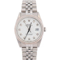 Rolex Datejust 36mm White Dial Watch Ref# 16234