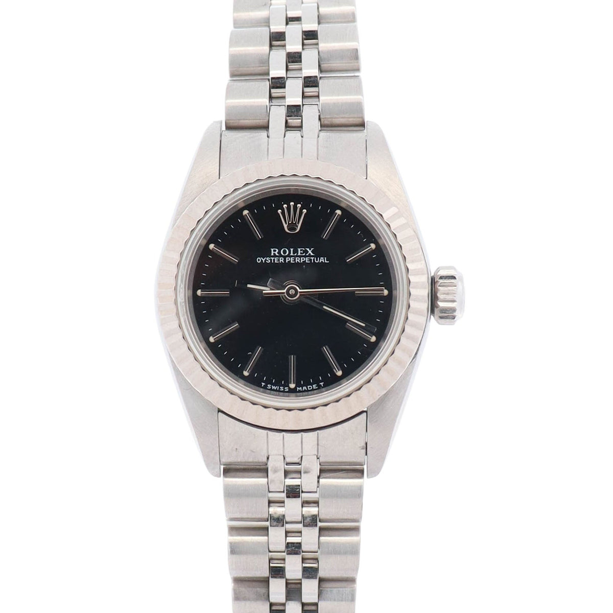 Rolex Oyster Perpertual 26mm Black Stick Dial Watch Ref# 67194