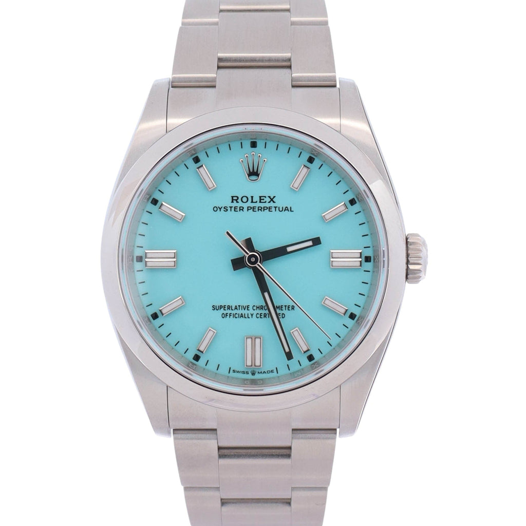 Rolex Oyster Perpetual 36mm Turquoise Dial Watch Ref# 126000