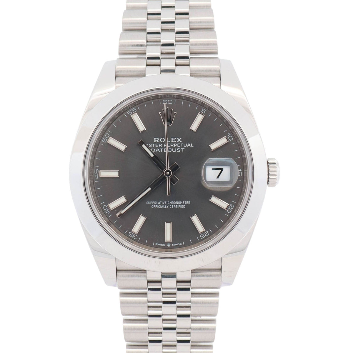 Rolex Datejust 41mm Rhodium Dial Watch Ref# 126300