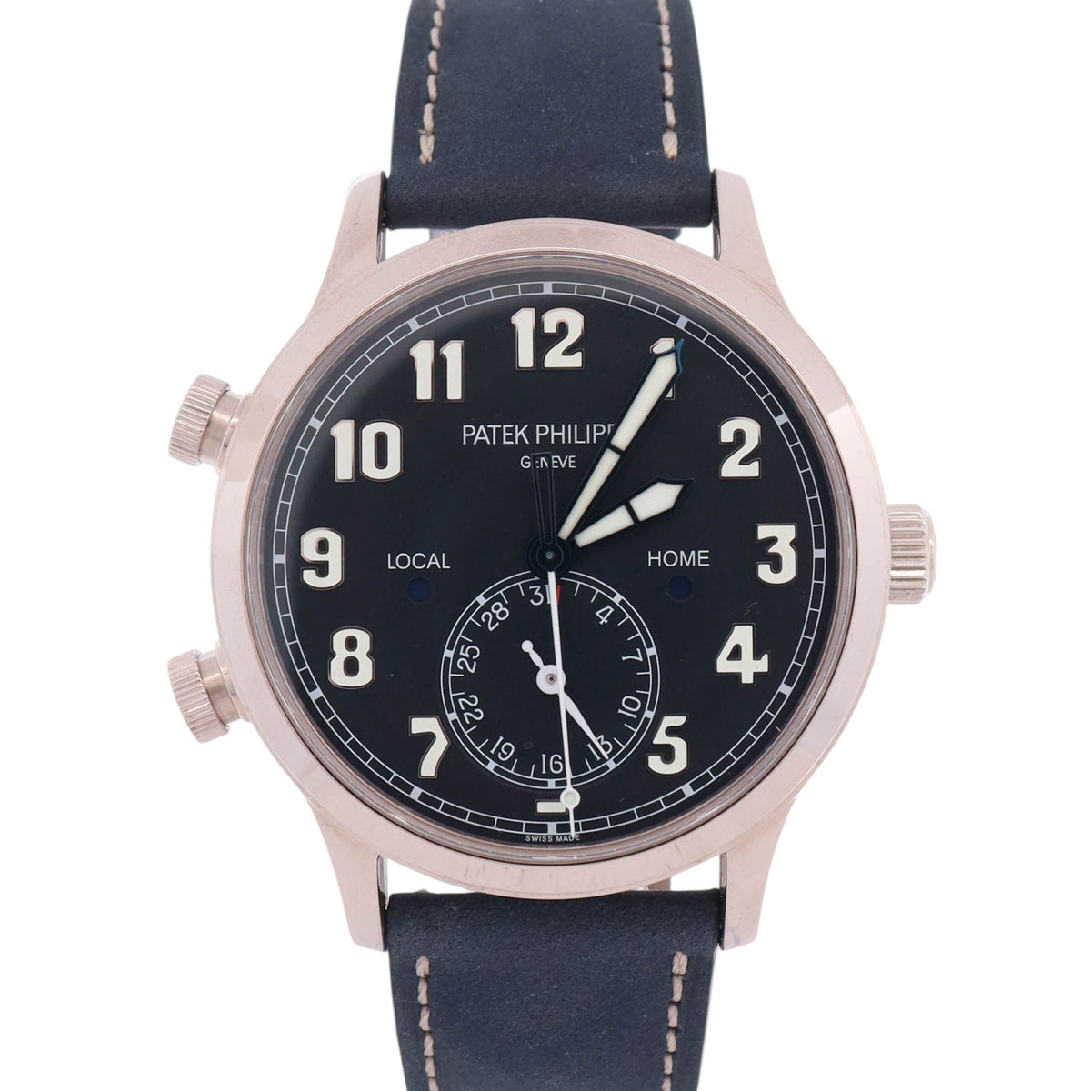 Patek Philippe Calatrava Pilot Travel Time 42mm Black Dial Watch Ref: 5524G-001