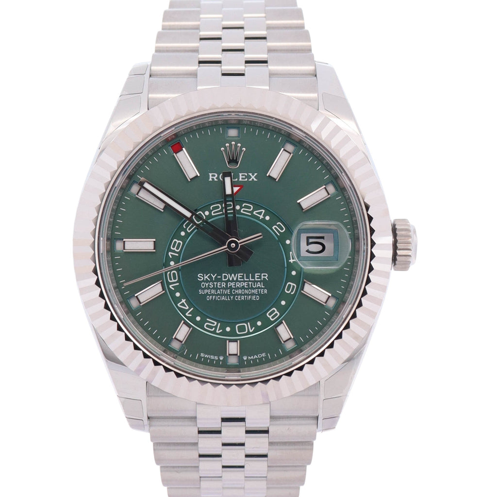 Rolex Sky-Dweller 42mm Green Dial Watch Ref # 336934
