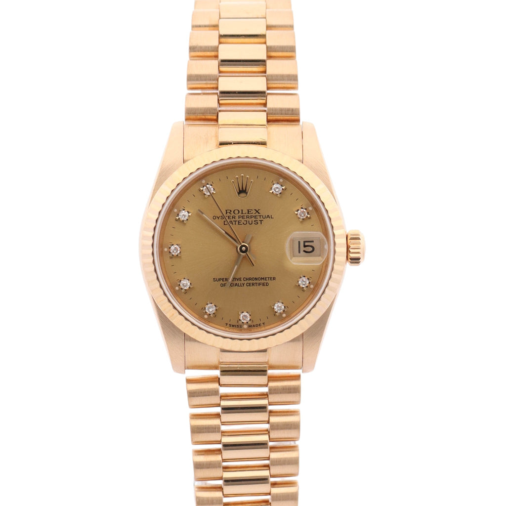 Rolex Datejust 31mm Champagne Dial Watch Ref# 68278