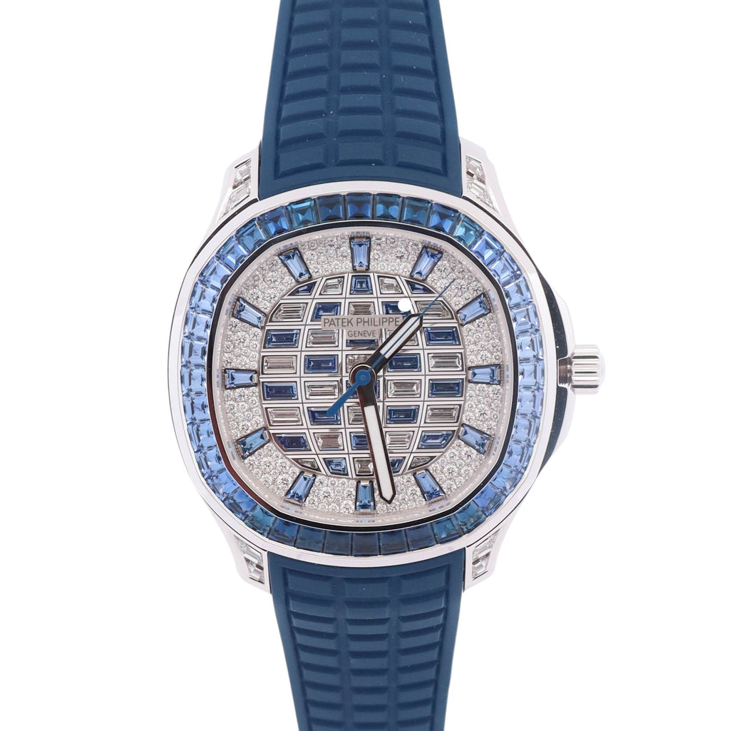 Patek Philippe Aquanaut 38.8mm Factory Set Sapphire and Diamond Dial Watch Ref# 5268/461G-001
