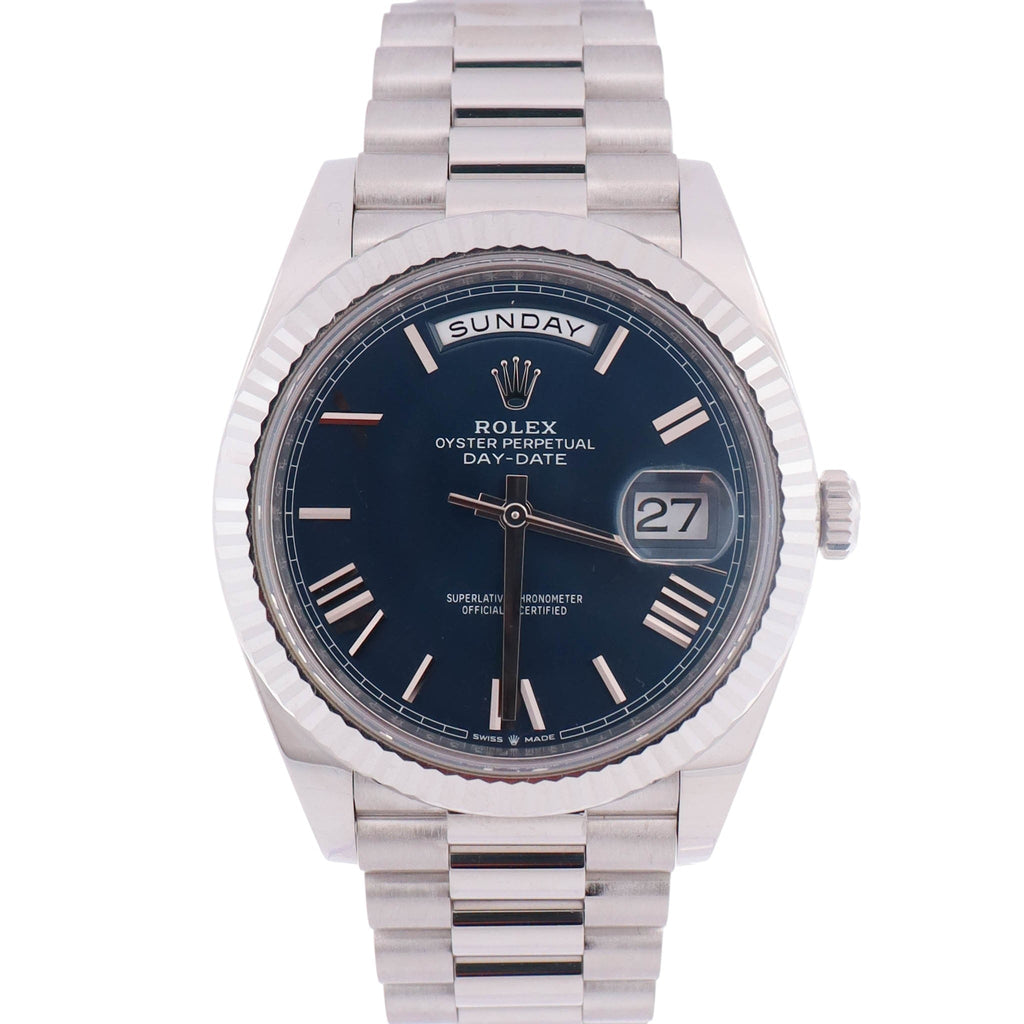 Rolex Day-Date 40mm Blue Dial Watch Ref# 228236