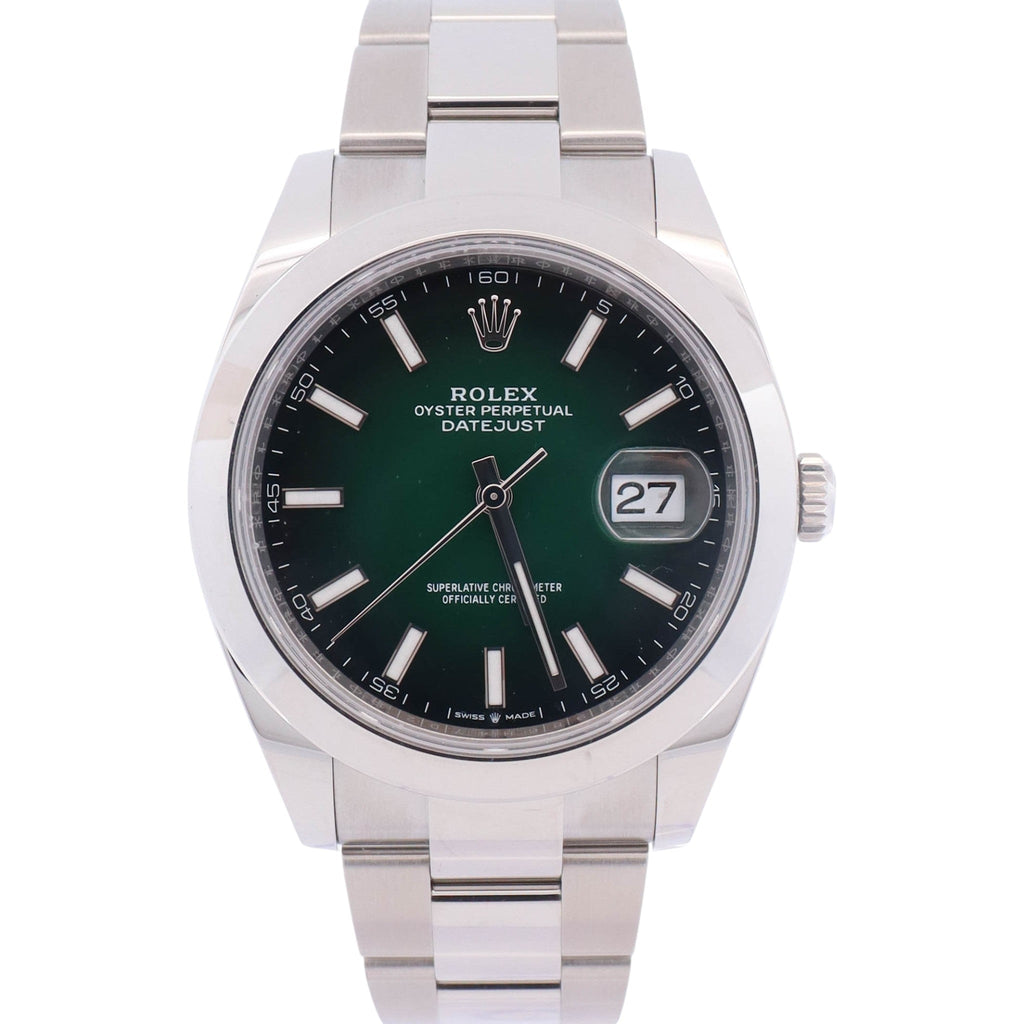 Rolex Datejust 41mm Ombre Green Dial Watch Ref# 126300