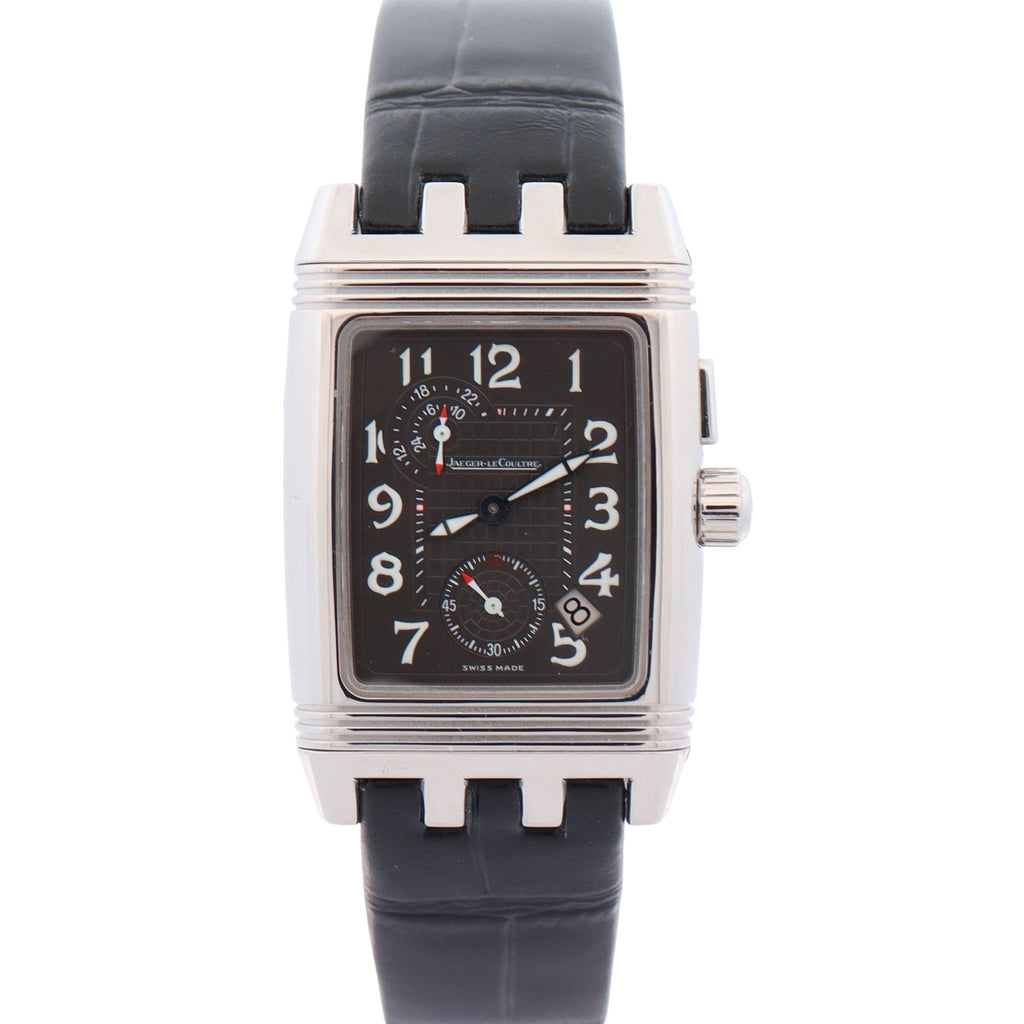 Jaeger-LeCoultre Reverso Gran'Sport Duo 28 mm x 43 mm Black and Silver Dial Watch Ref# Q2948601