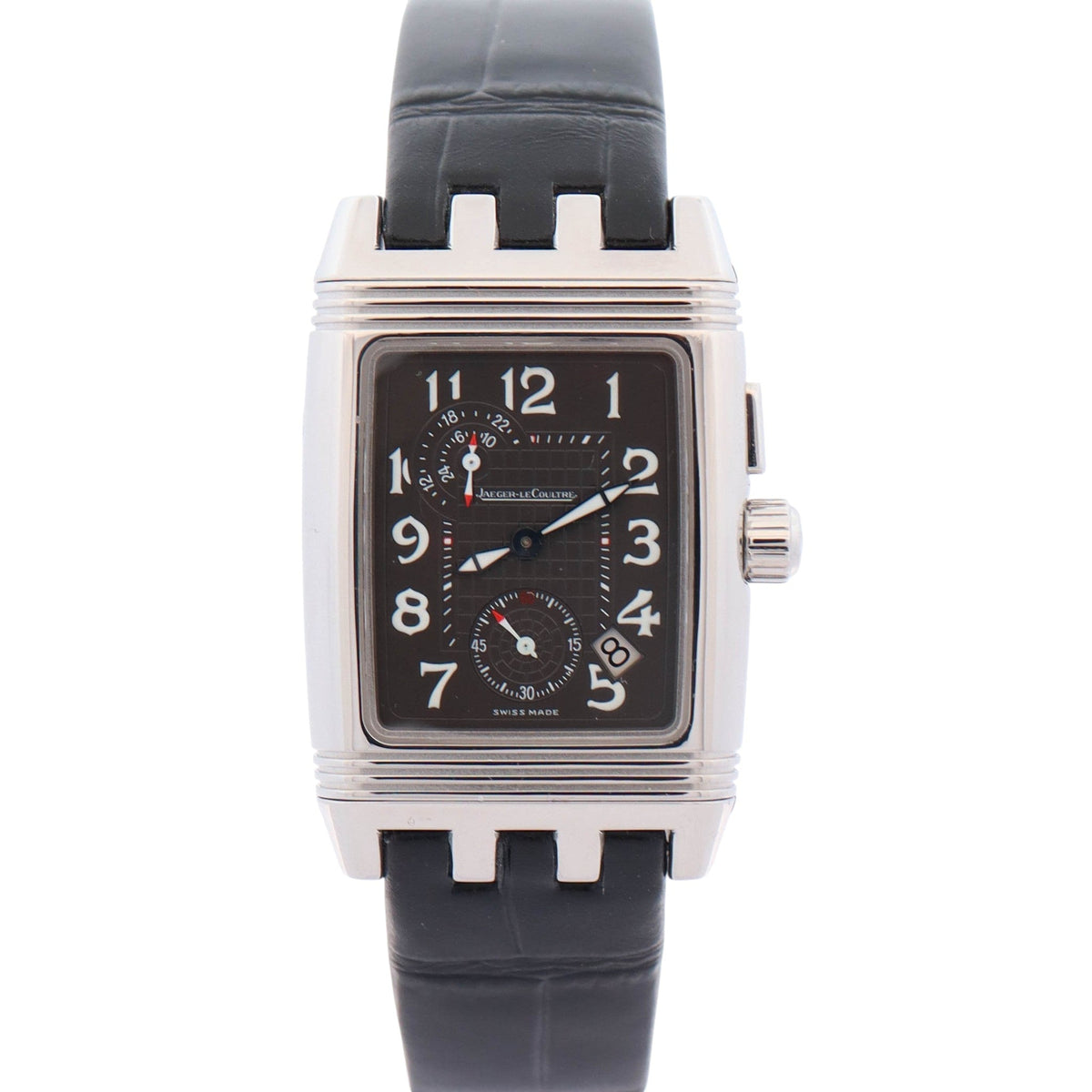 Jaeger-LeCoultre Reverso Gran'Sport Duo 28 mm x 43 mm Black and Silver Dial Watch Ref# Q2948601