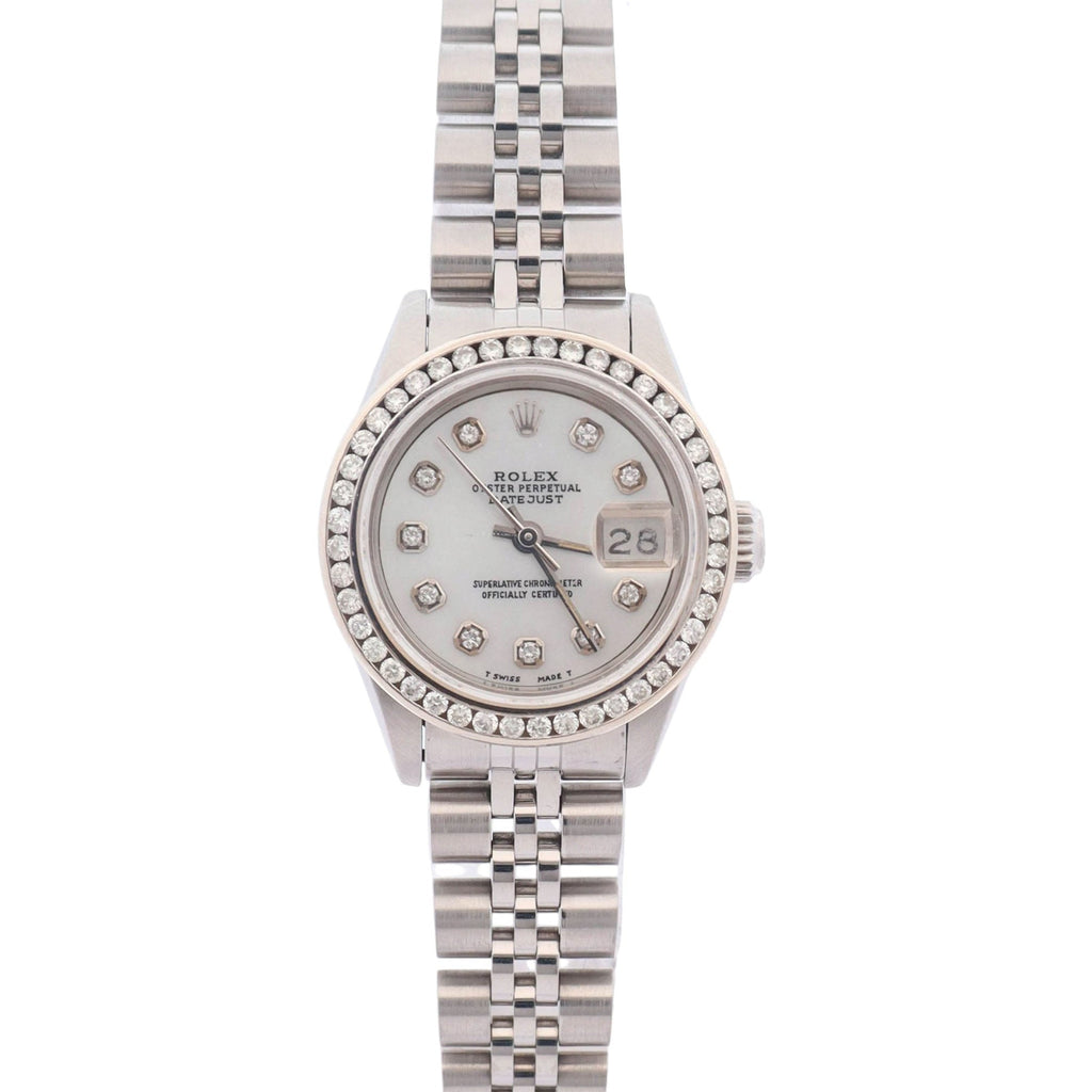 Rolex Datejust 26mm Custom MOP Diamond Dial Watch Ref# 69174