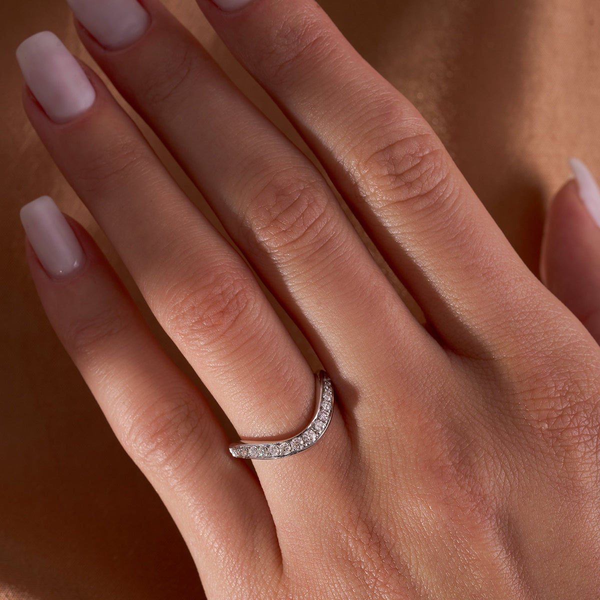 Channel Set Chevron Diamond Band