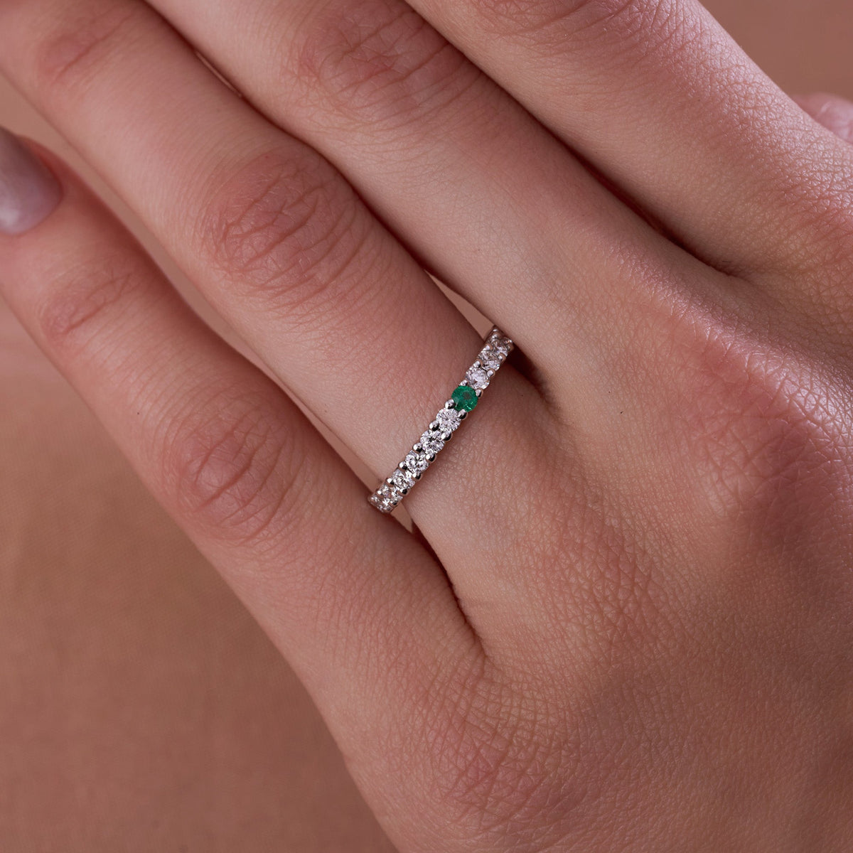 Birthstone Diamond Eternity Band