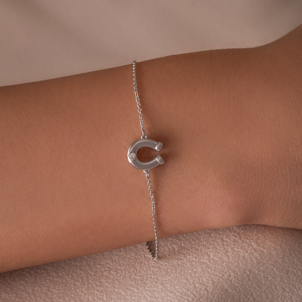 Diamond Bubble Horseshoe Bracelet
