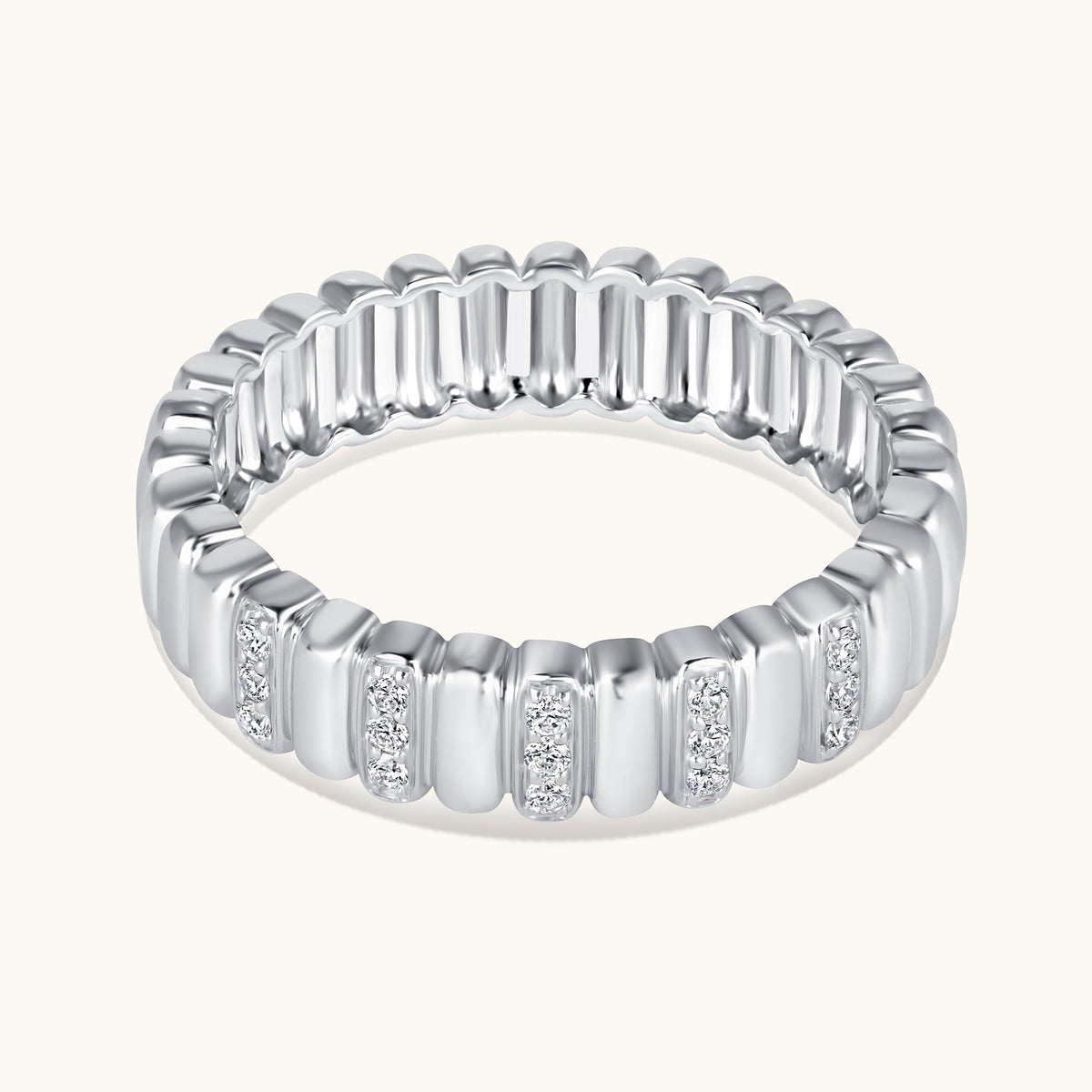 Alternating Diamond Ribbed Halfway Band