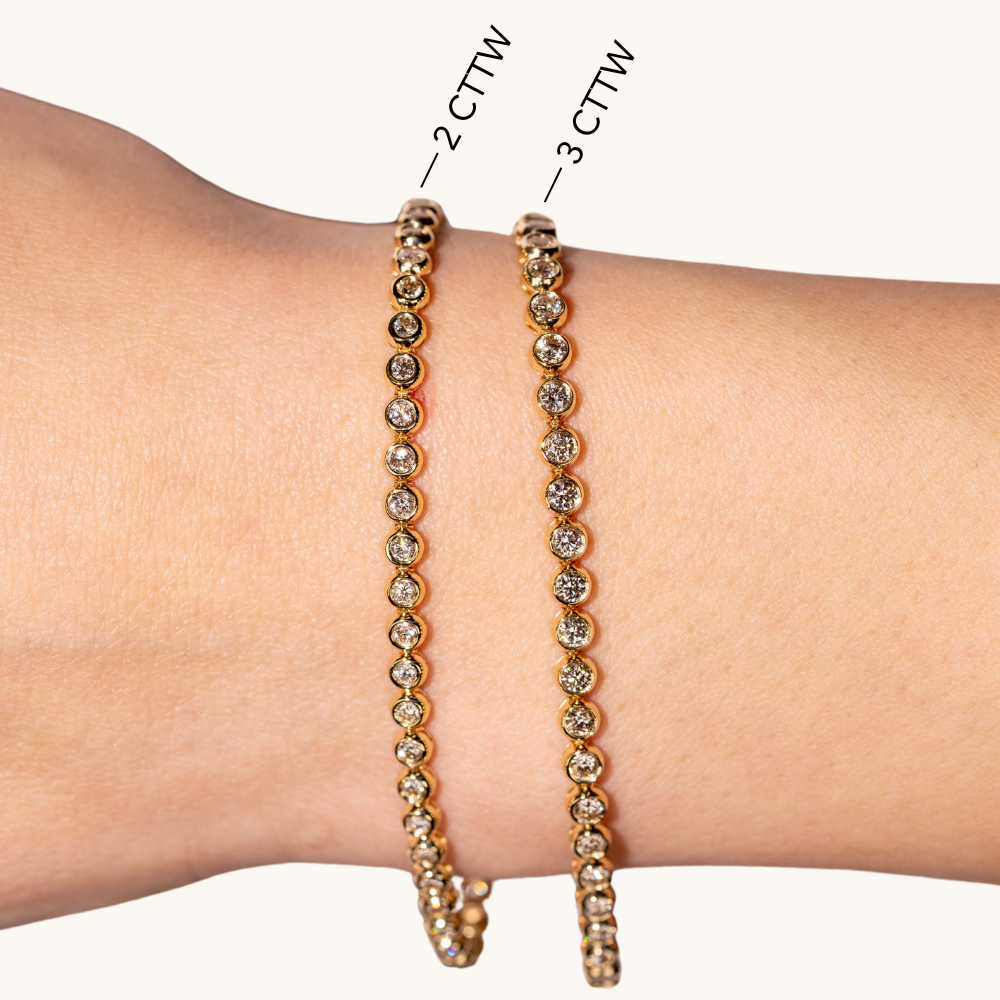 Bezel Set Round Natural Diamond Tennis Bracelet