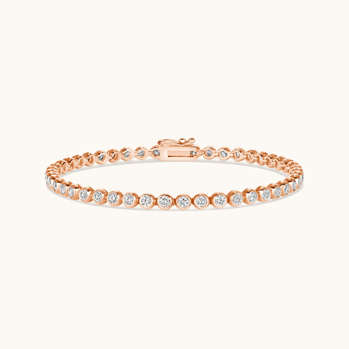Bezel Set Round Natural Diamond Tennis Bracelet - Happy Jewelers Fine Jewelry Lifetime Warranty