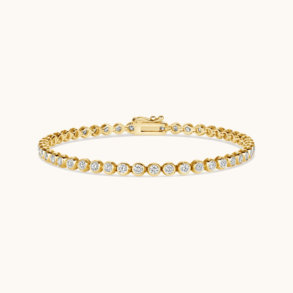 Bezel Set Round Natural Diamond Tennis Bracelet - Happy Jewelers Fine Jewelry Lifetime Warranty