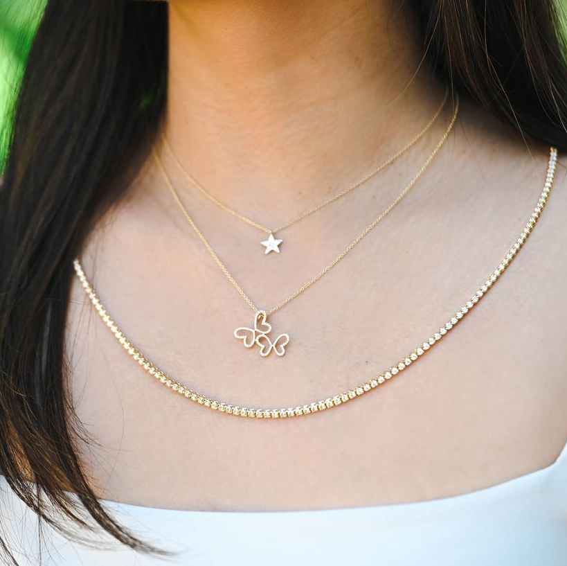 Double Butterfly Diamond Necklace