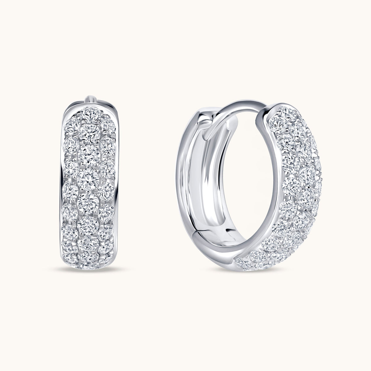 Chunky Pave Lab Diamond Huggie - Happy Jewelers Fine Jewelry Lifetime Warranty