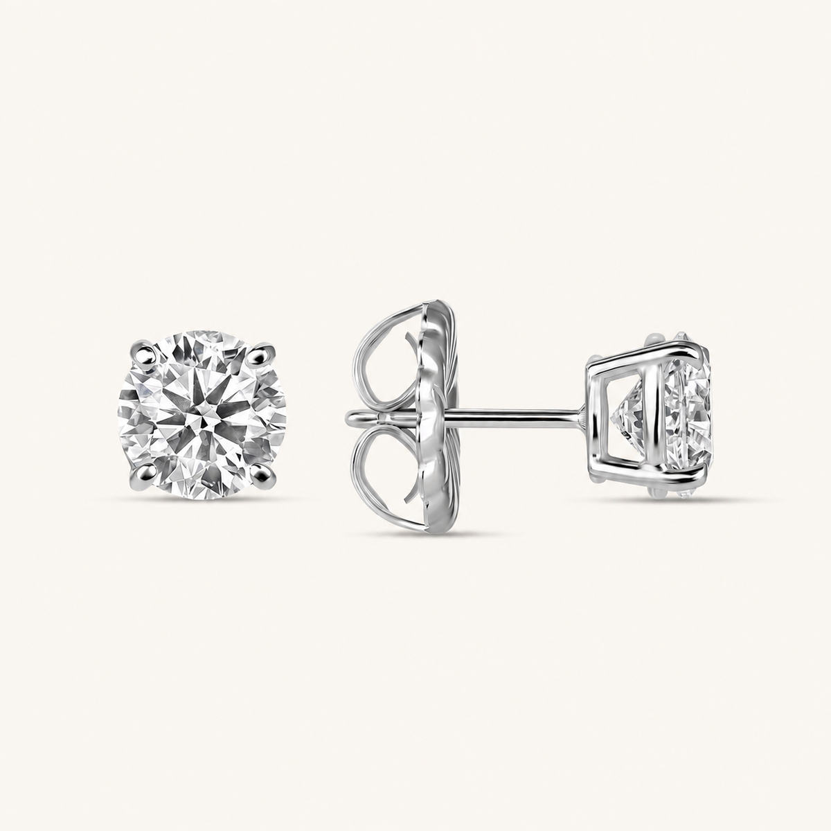 Lab Created Classic Diamond Stud Earrings