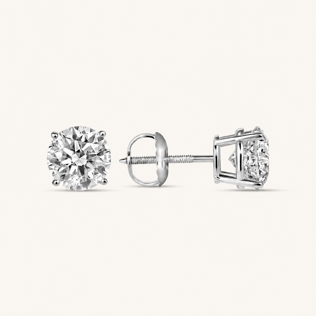 Lab Created Classic Diamond Stud Earrings