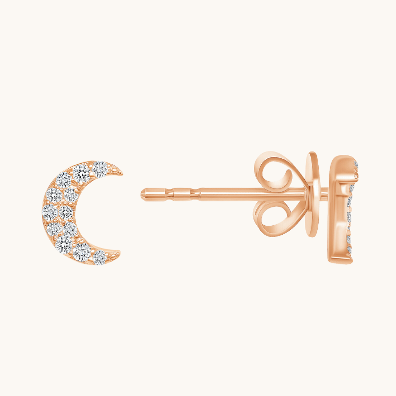 Crescent Moon Stud Earrings - Happy Jewelers Fine Jewelry Lifetime Warranty