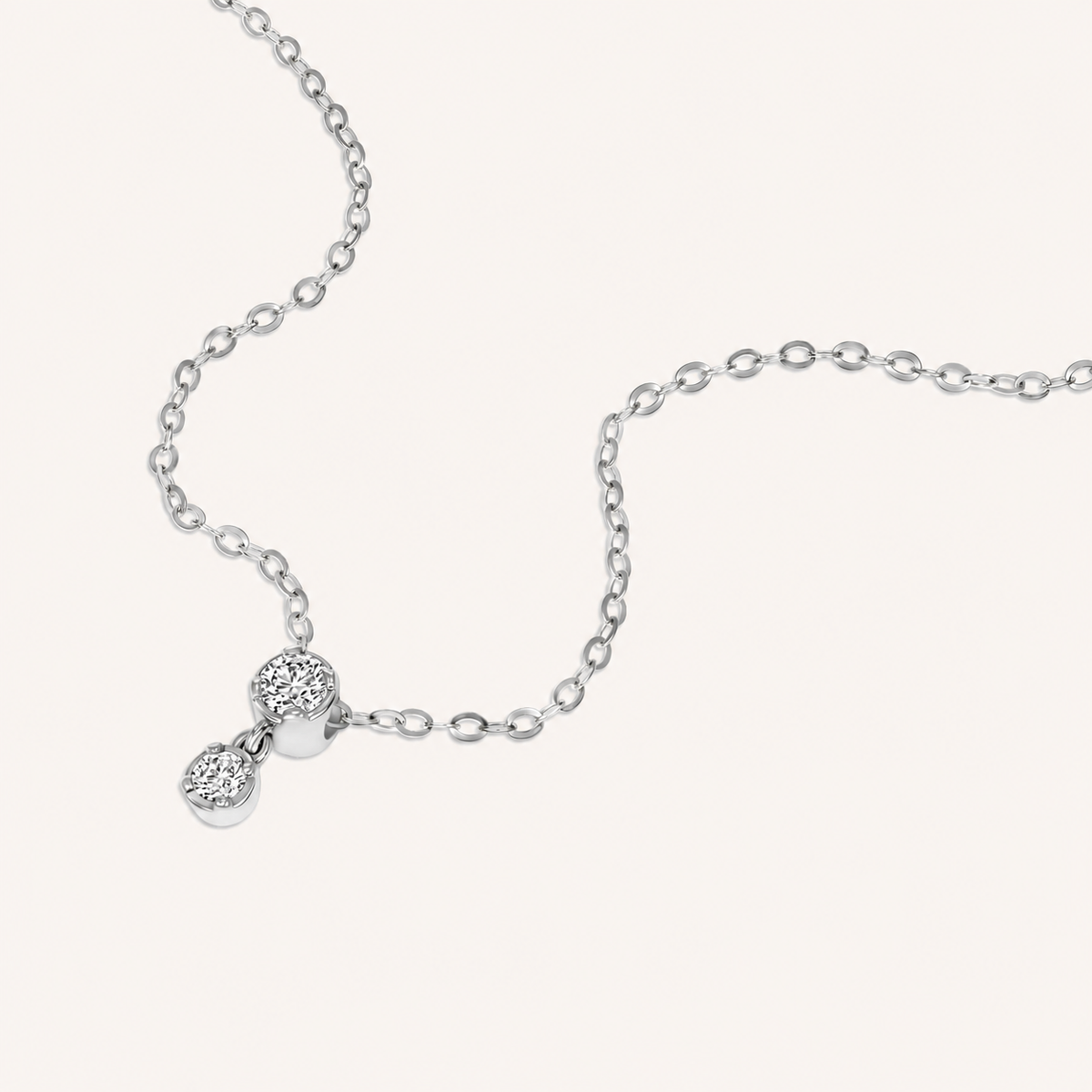 Dainty Diamond Drop Pendant Necklace
