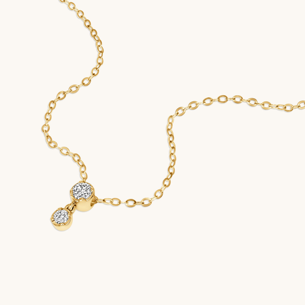 Dainty Diamond Drop Pendant Necklace