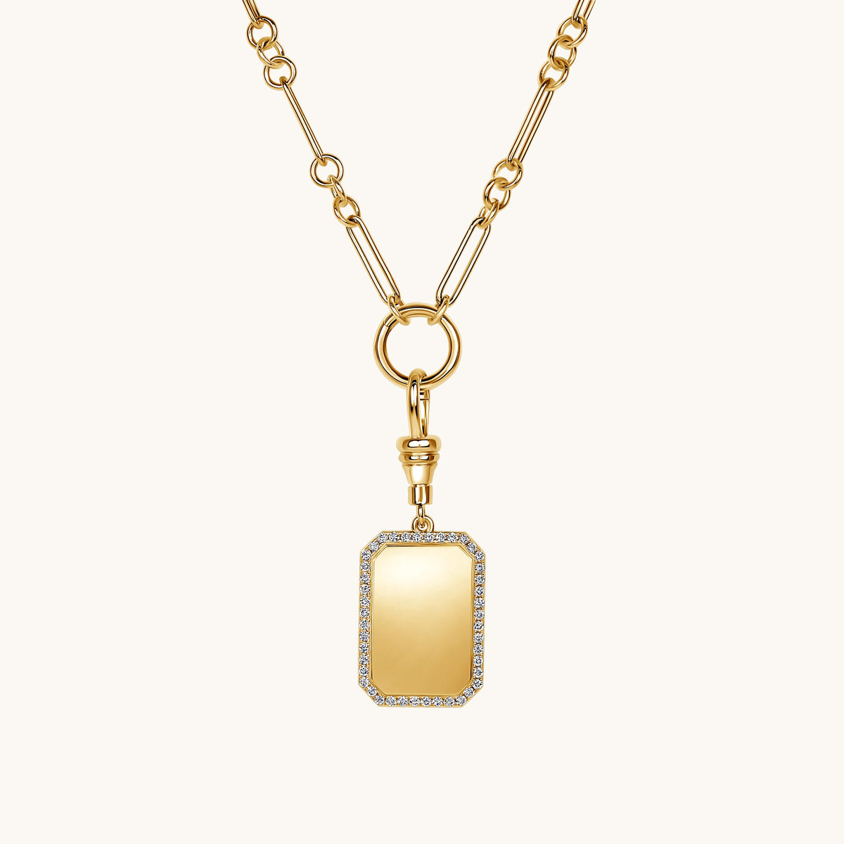 Diamond Dog Tag Necklace