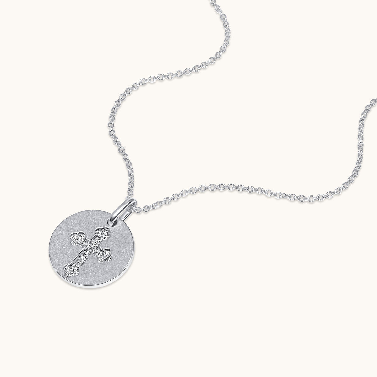 Diamond Coin Cross Pendant